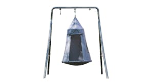 Gobaplay Single Round Tree Swing Seat with Shade Tent, Anchors