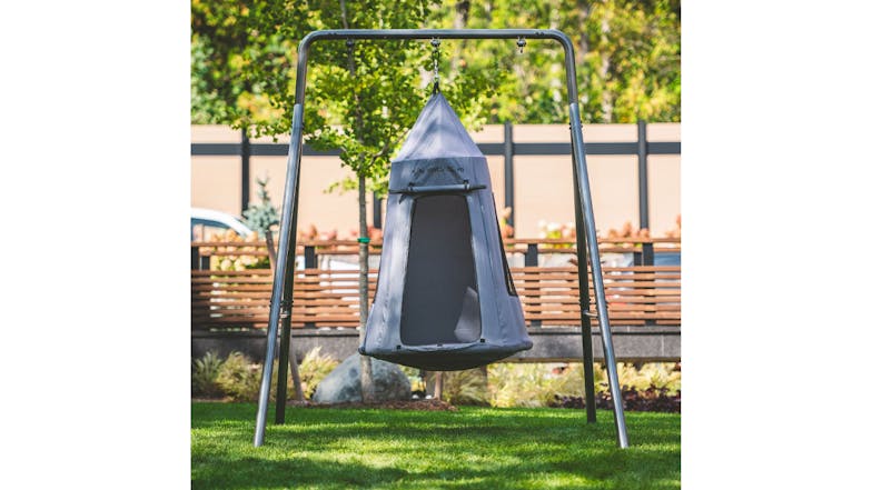 Gobaplay Single Round Tree Swing Seat with Shade Tent, Anchors