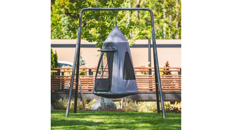 Gobaplay Single Round Tree Swing Seat with Shade Tent, Anchors