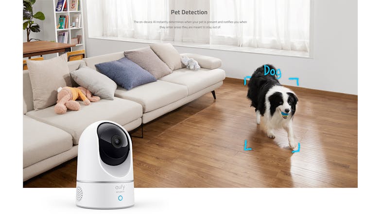 Eufy 2K Indoor Wired Pan & Tilt Camera with Wi-Fi Connectivity - 1 Pack (White)