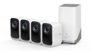 Eufy Cam 3C S300 4K Outdoor Wireless Smart Security Camera - 4 Pack with HomeBase3 (White)