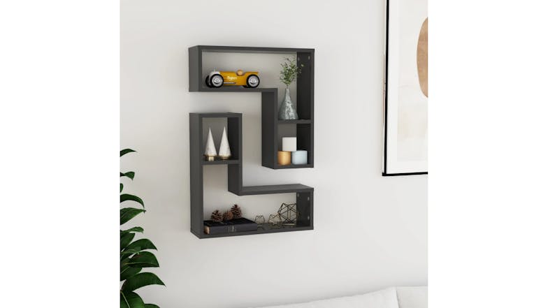 NNEVL Wall Shelves Floating L-Shape 2pcs. 50 x 15 x 50cm - Grey