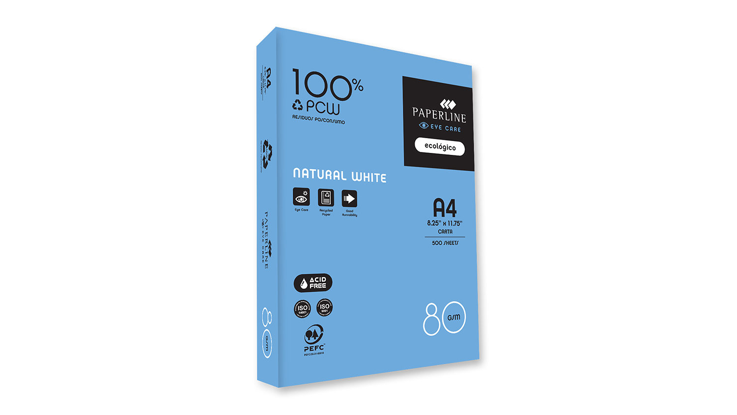 Paperline 100% Recycled A4 80gsm Copy Paper - 5x500 Sheets