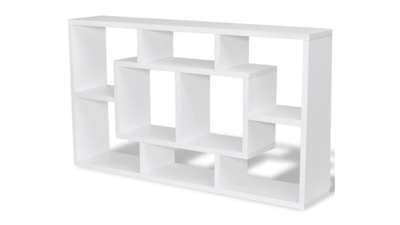 NNEVL Wall Shelves 8 Compartment Display 85 x 16 x 47.5cm - White