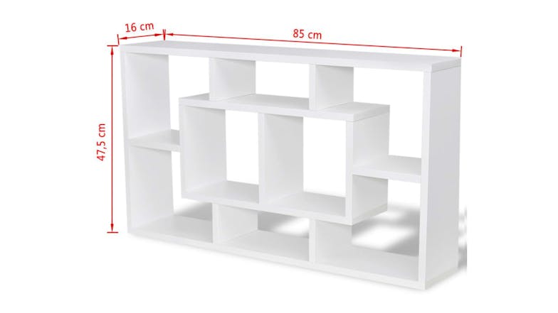 NNEVL Wall Shelves 8 Compartment Display 85 x 16 x 47.5cm - White