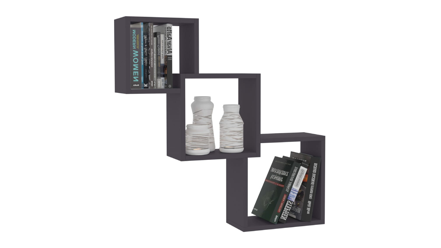 NNEVL Cube Wall Shelves 84.5 x 15 x 27cm - Grey