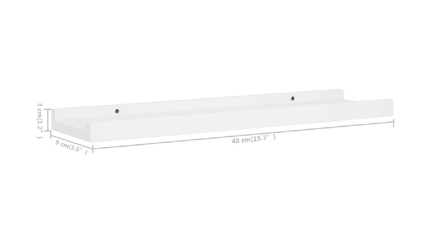 NNEVL Wall Shelves Ledge 2 pcs. 40 x 9 x 3cm - White