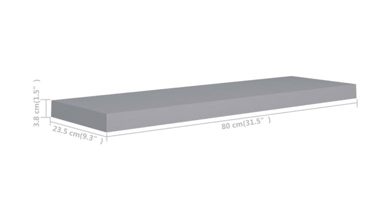 NNEVL Wall Shelves Ledge 2pcs. 80 x 23.5 x 3.8cm - Grey
