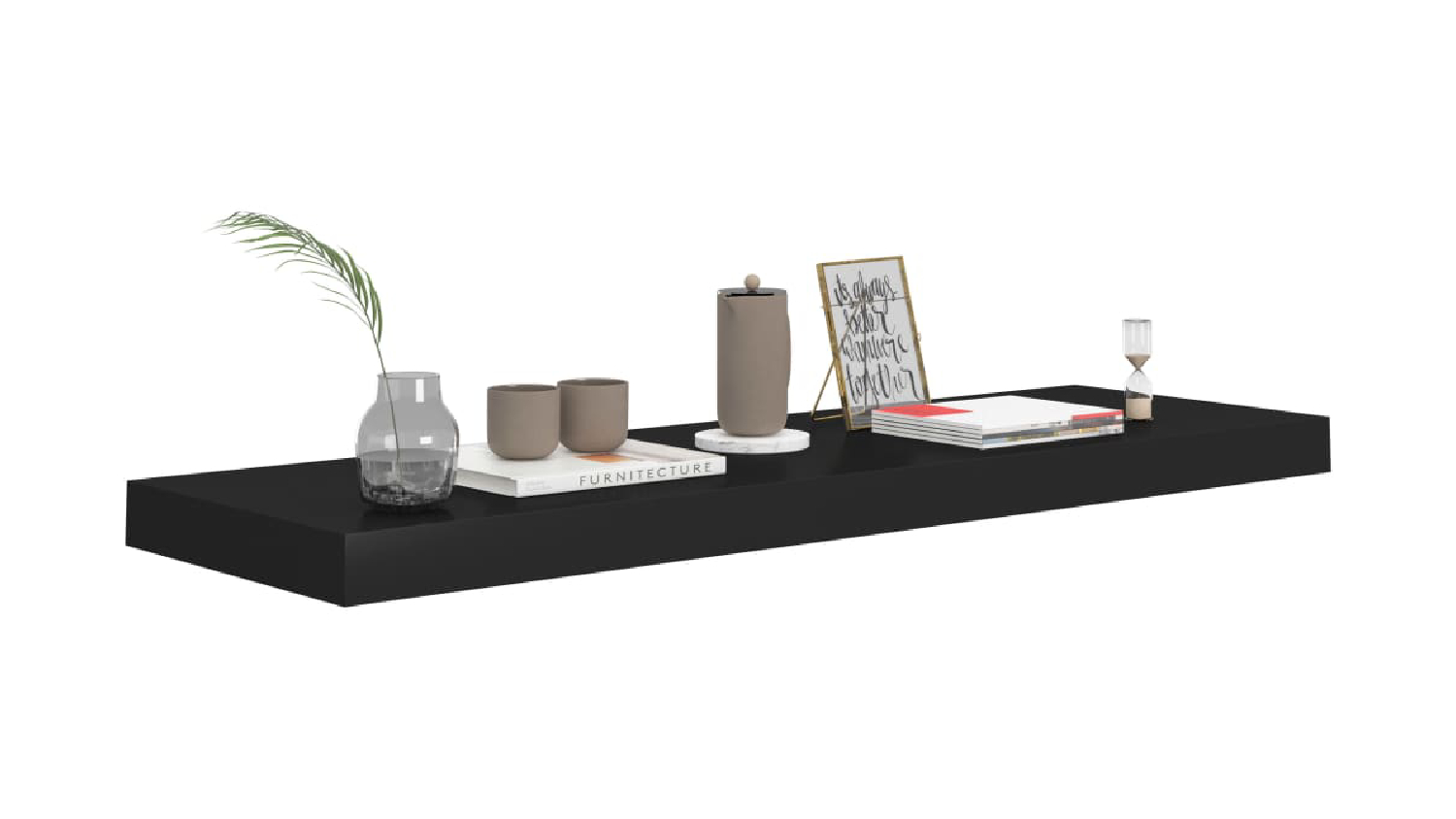 NNEVL Ledge Wall Shelves 80 x 23.5 x 3.8cm - Black