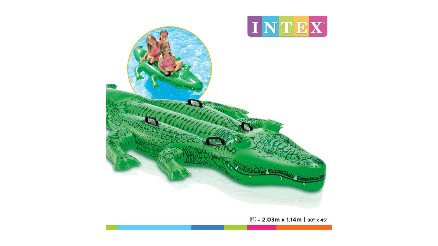 NNEVL Intex Pool Float Giant Gator Ride-On 203 x 114cm