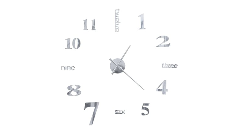 NNEVL Floating Wall Clock Modern Style 100cm - Silver