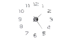 NNEVL Floating Wall Clock Modern Style Word Highlights 100cm - Silver