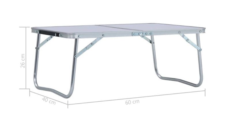 NNEVL Camping Table Folding 60 x 40cm - White/Aluminum