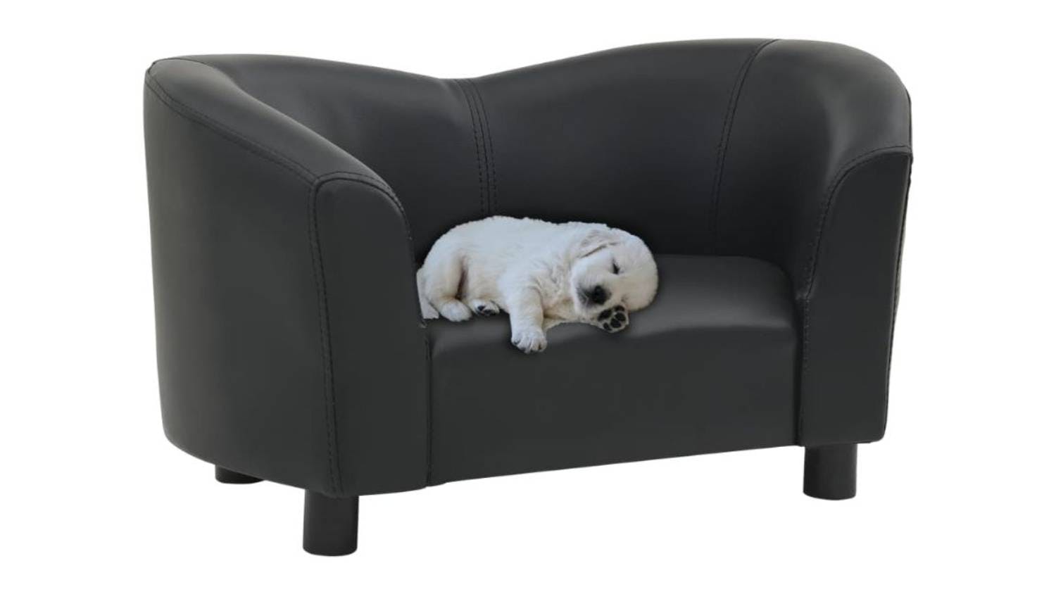 NNEVL Dog Sofa Faux Leather 67 x 41 x 39cm - Black