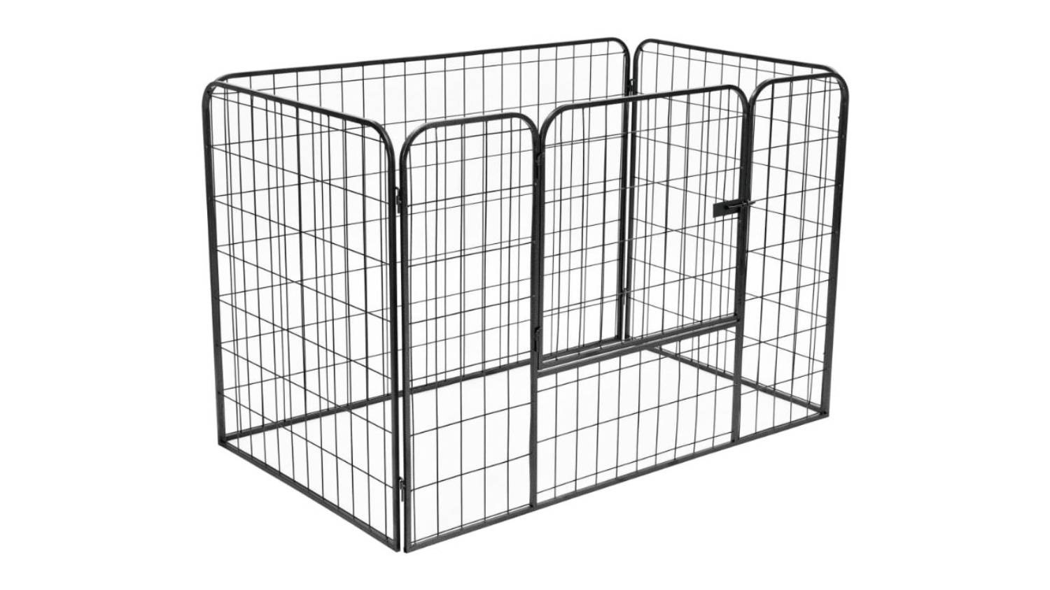 NNEVL Heavy-Duty Dog Playpen Steel 120 x 80 x 70cm - Black