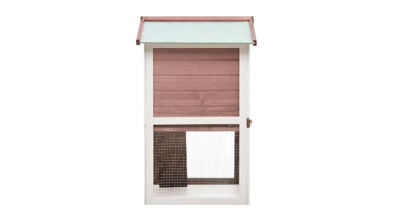 NNEVL Outdoor Rabbit Hutch 3 Door 90cm - Brown Wood