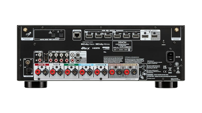 Denon AVR-X2800H 7.2 Channel 8K Wireless AV Receiver - Black (with HEOS Built-in)