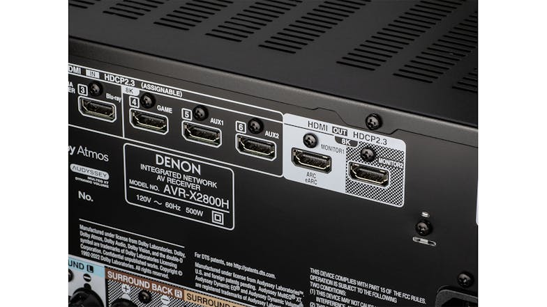 Denon AVR-X2800H 7.2 Channel 8K Wireless AV Receiver - Black (with HEOS Built-in)