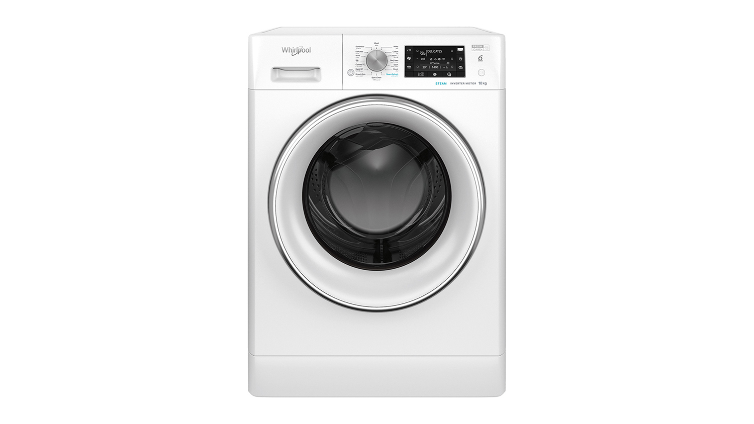 Whirlpool 10kg Front Loading Washing Machine with 16 Programs - White (FDLR10250)