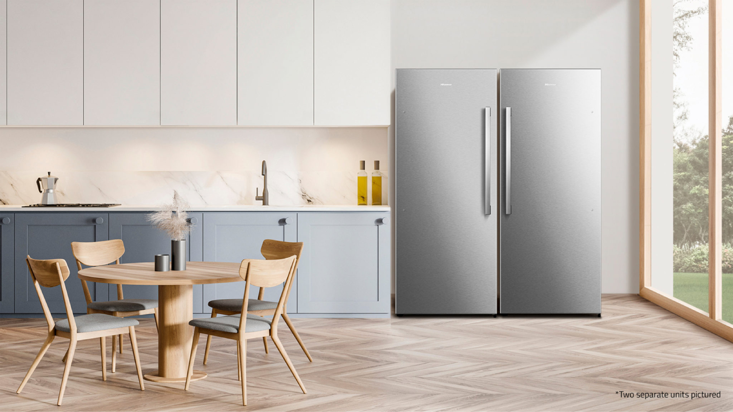 Hisense 384L Hybrid Single Door Vertical Fridge or Freezer - Stainless Steel (HRVF384S)