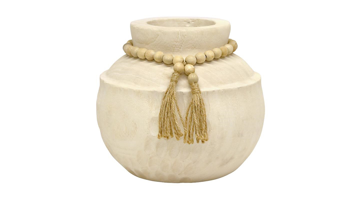 Boheme Carved Wood Vase - 18cm