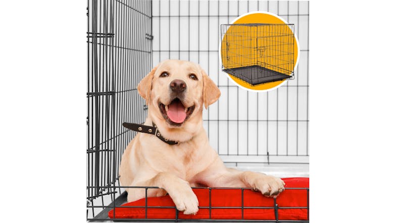 4Paws Collapsable Wire Pet Cage with Base Tray 76 x 53 x 59cm