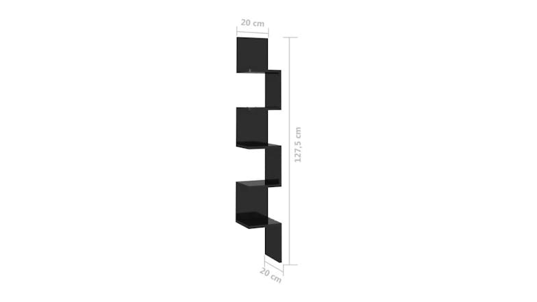 NNEVL Wall Shelves Corner 20 x 20 x 127.5cm - Gloss Black