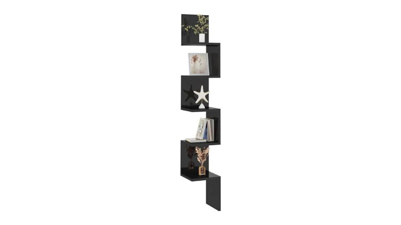 NNEVL Wall Shelves Corner 20 x 20 x 127.5cm - Gloss Black