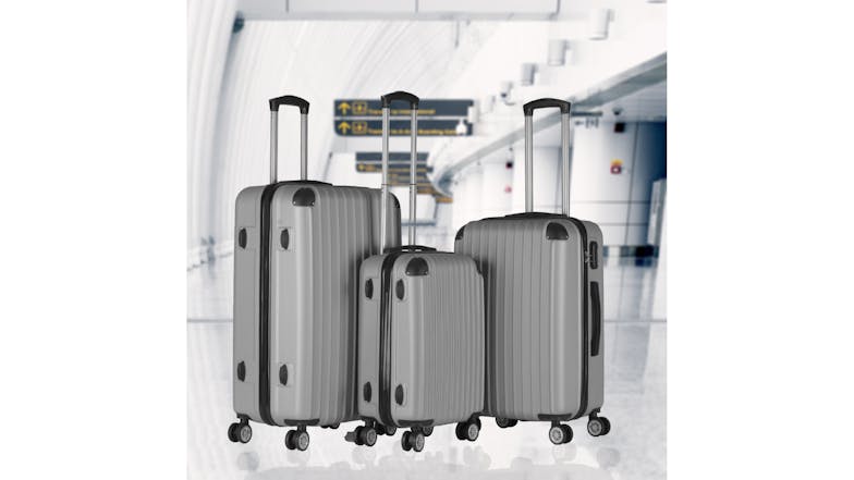 Milano Slim Premium Luggage Set 3pcs. - Silver
