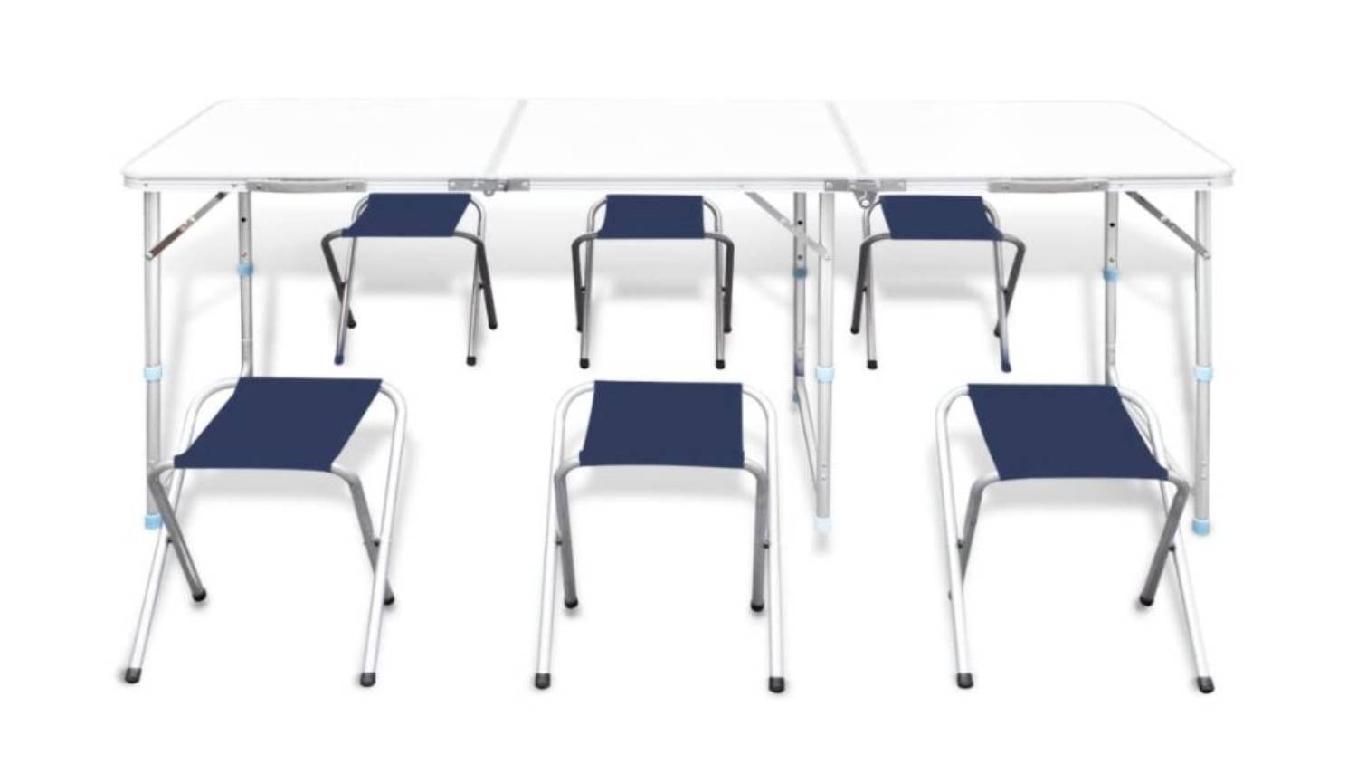 NNEVL Foldable Camping Table & Stool Set 180 x 60cm