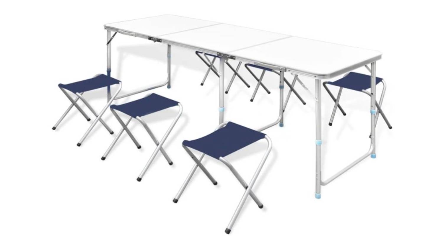 NNEVL Foldable Camping Table & Stool Set 180 x 60cm