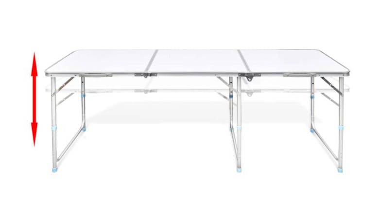 NNEVL Camping Table & Stool Set Folding Height Adjustable 180 x 60cm