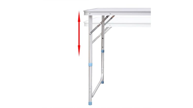 NNEVL Camping Table & Stool Set Folding Height Adjustable 180 x 60cm