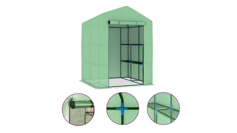 NNEVL Greenhouse w/ Steel Shelves 143 x 143 x 195cm