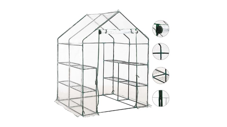 NNEVL Greenhouse w/ 8 Steel Shelves 143 x 143 x 195cm