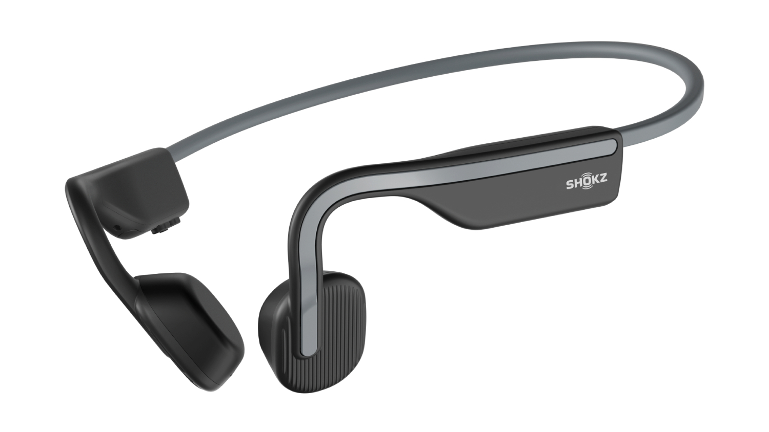 Shokz OpenMove Wireless Open-Ear Headphones in a sleek grey and black colour