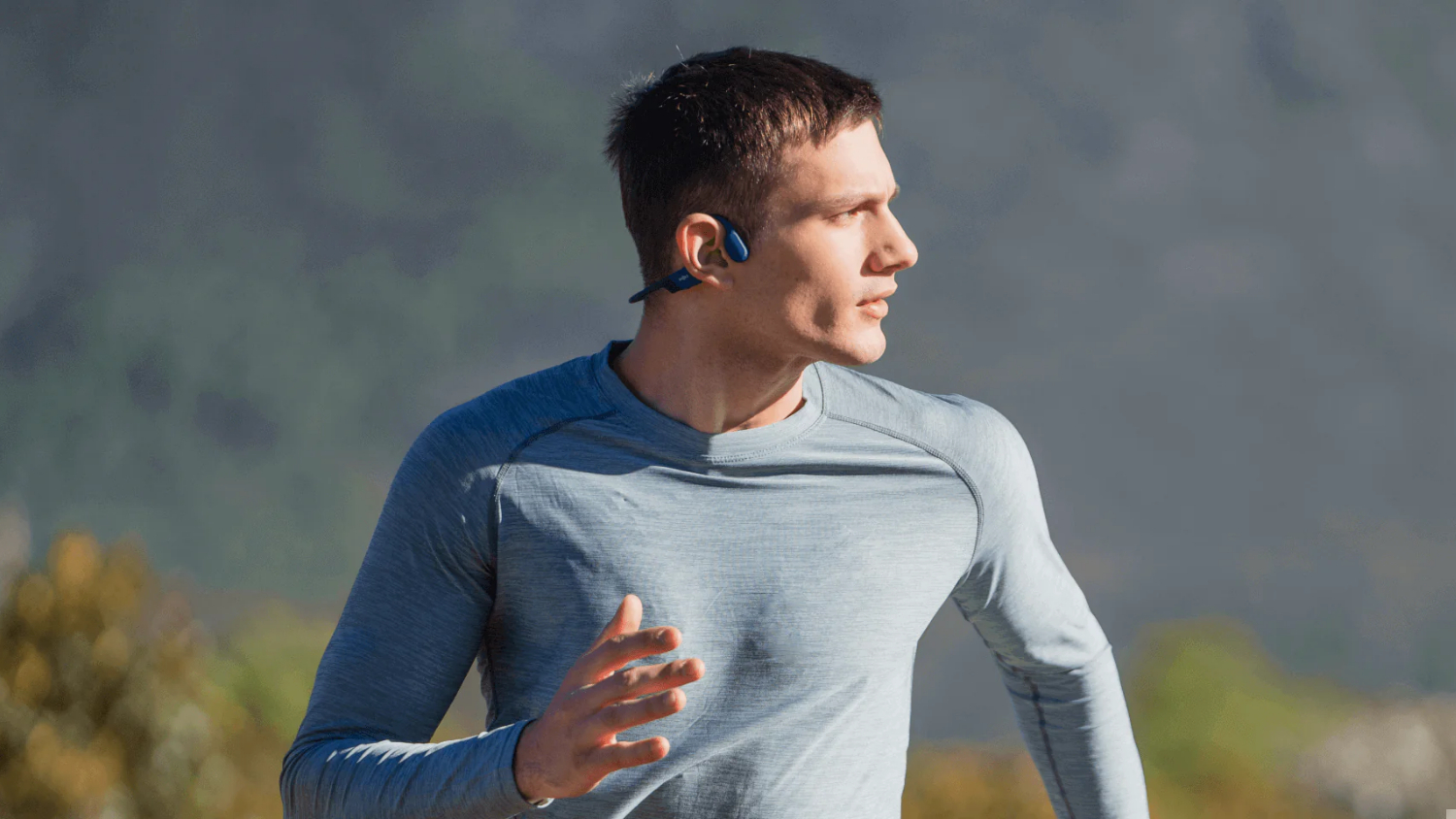 Shokz OpenRun Wireless Open-Ear Headphones - Blue