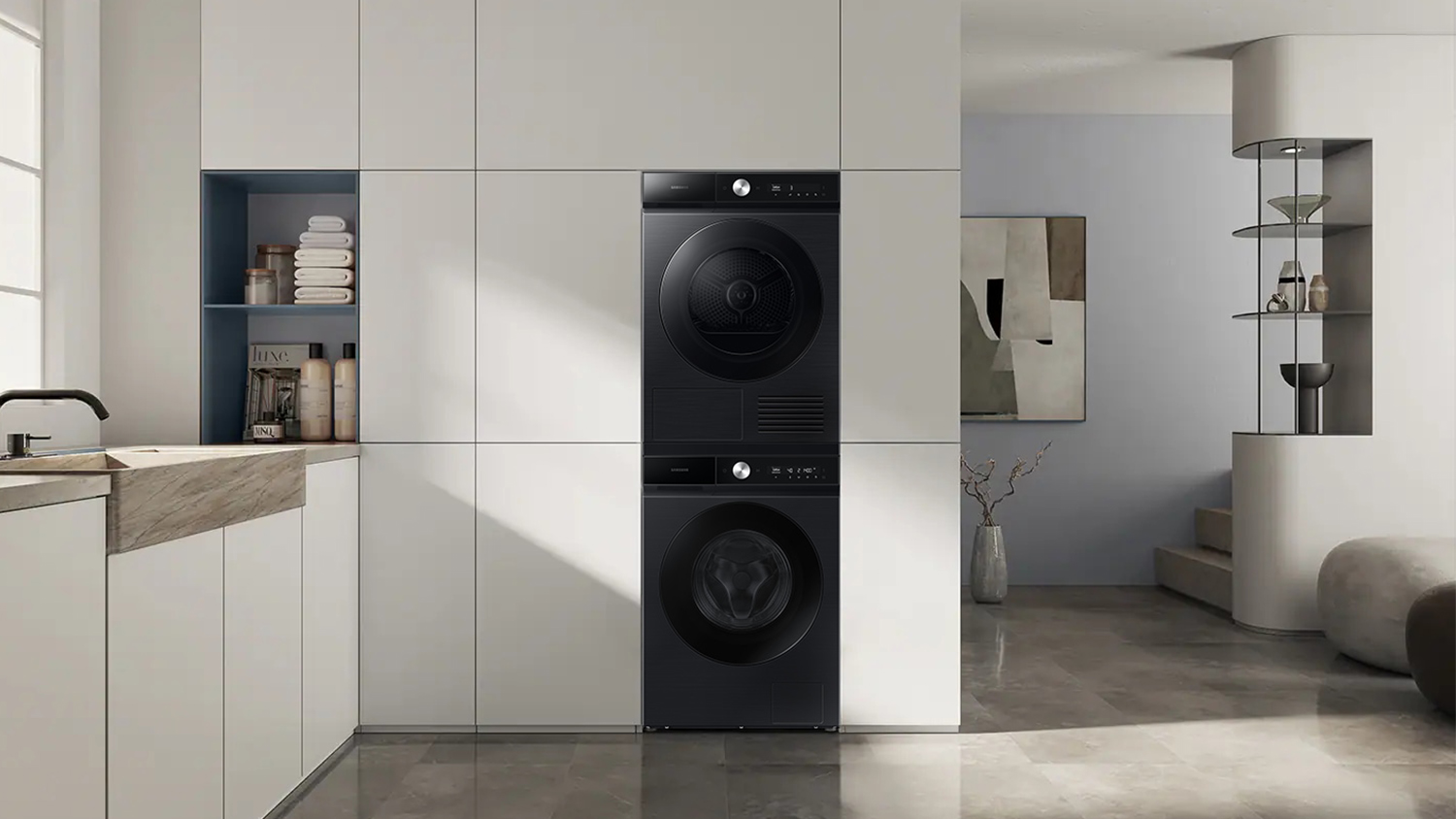 Samsung Stacking Kit for Front Loading Washing Machine & Dryer - Black (Bespoke/SKK-SRV/SA)