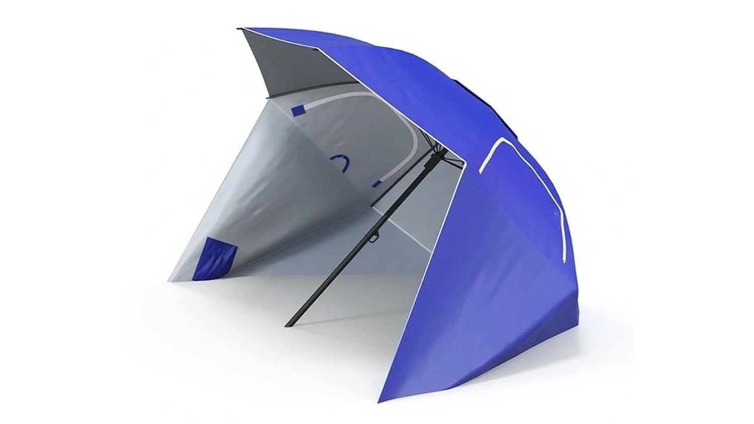 Havana 2.4m Beach Umbrella with Walls, Vents - Blue