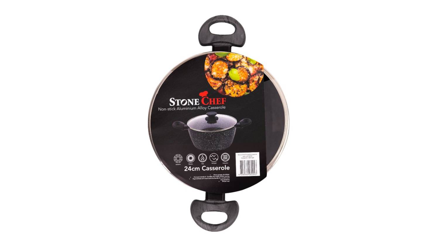 Stonechef Aluminium Nonstick Saucepan with Lid 24cm Stone