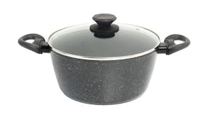 Stonechef Forged Aluminium Non-stick Saucepan with Lid 24cm - Stone Black