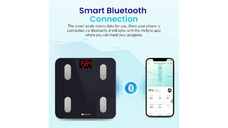 Etekcity Smart Fitness Scale w/ App Connectivity, Wi-Fi Connectivity 2pcs. - Black