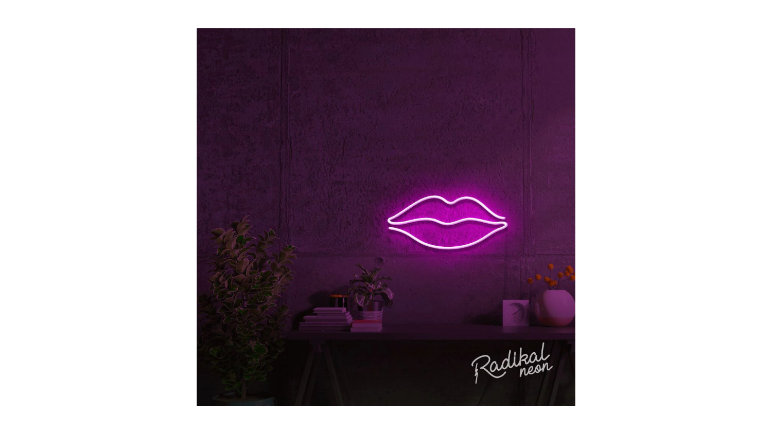Radikal Neon Lips Sign - Hot Pink