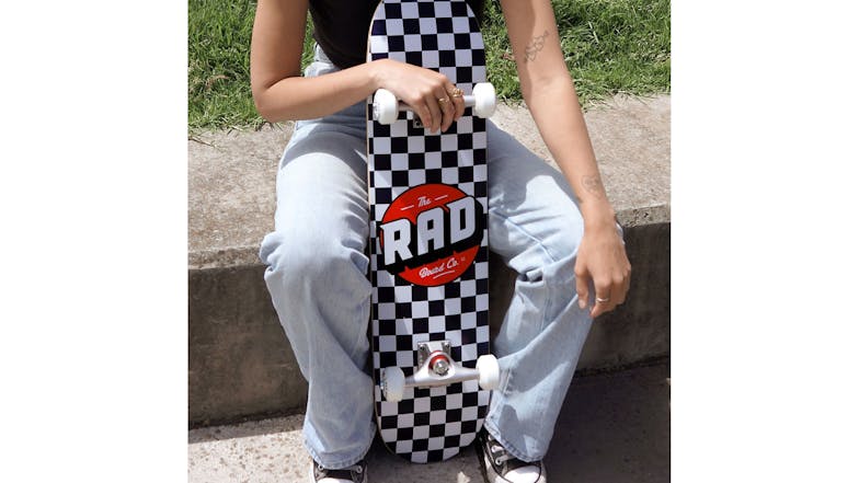 RAD Board Co. Dude Crew Complete Skateboard 17 x 76cm - Classic Checkers