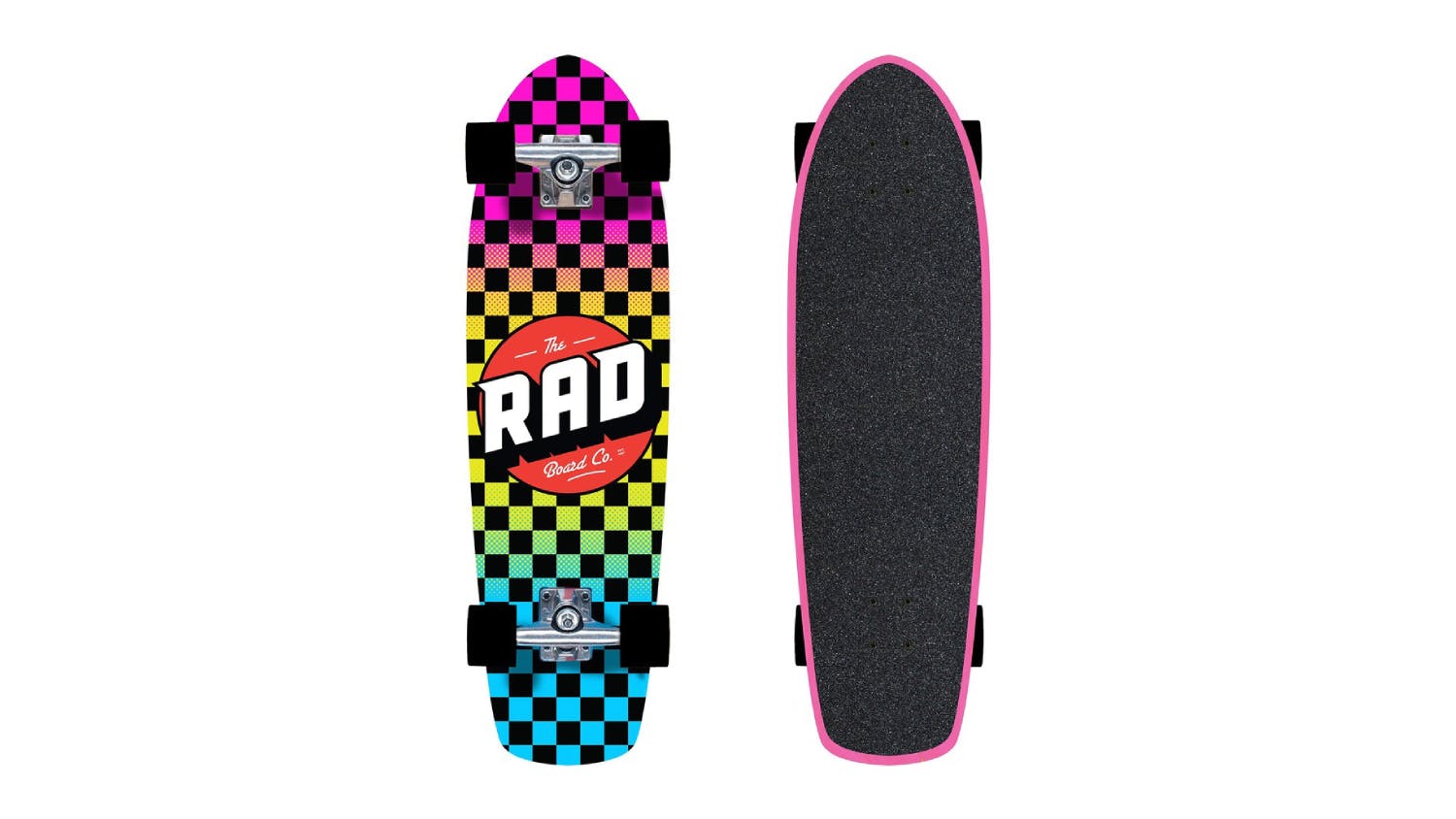 RAD Board Co. Dude Crew Complete Skateboard 17 x 76cm - Rasta Checkers