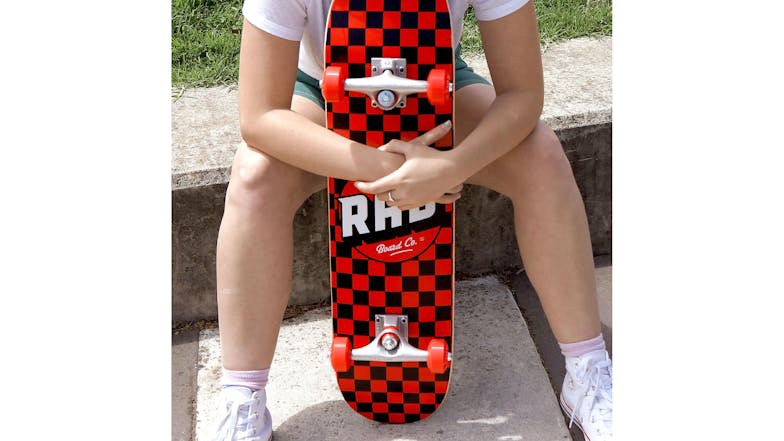 RAD Board Co. Dude Crew Complete Skateboard 17 x 78cm - Red Checkers