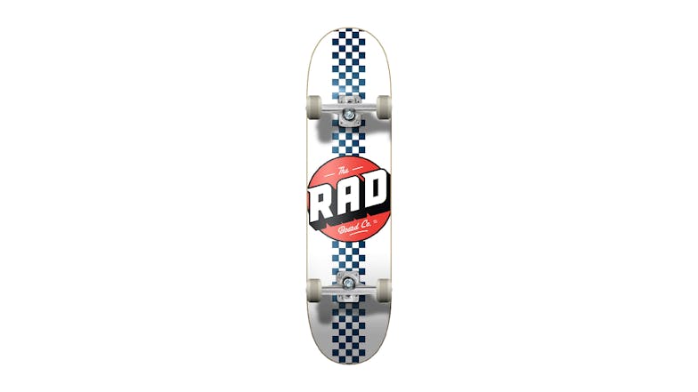 RAD Board Co. Dude Crew Complete Skateboard 19 x 78cm - Checker Stripe