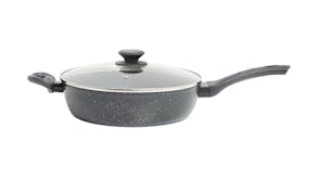Stonechef Forged Aluminium Non-stick High Wall Frypan with Lid 28cm - Stone Black