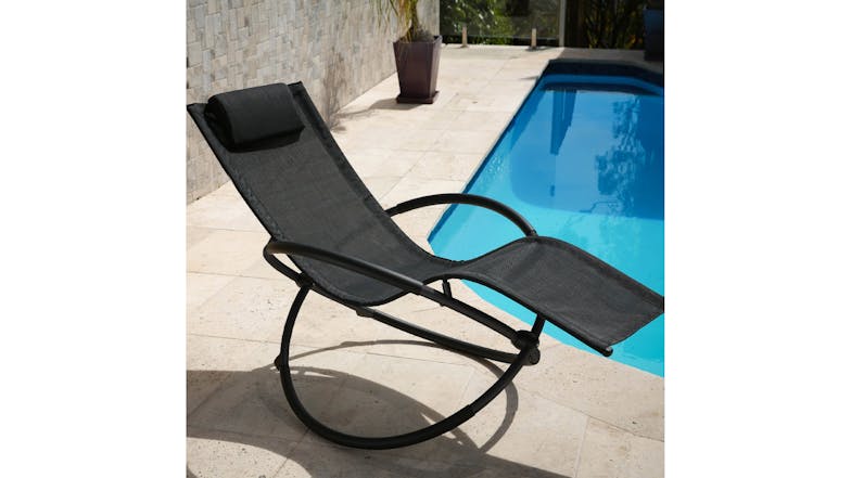Arcadia Furniture Zero-Gravity Rocking Lounge Chair - Black