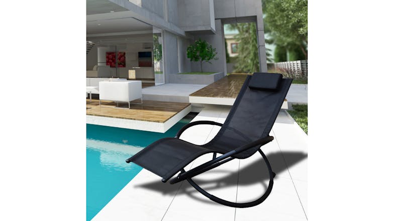 Arcadia Furniture Zero-Gravity Rocking Lounge Chair - Black